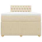 Boxspringbett mit Matratze Creme 120x200 cm Stoff