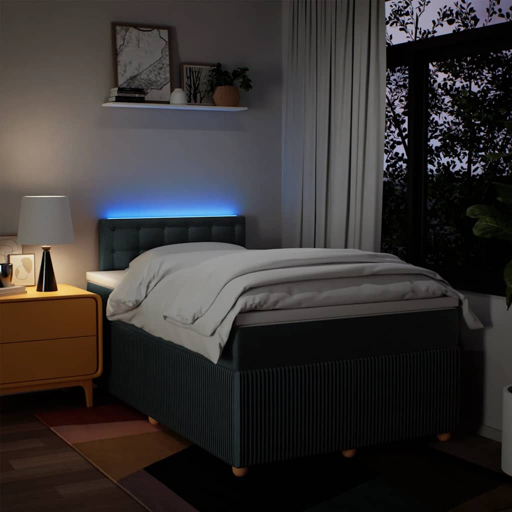 Boxspringbett mit Matratze Blau 120x200 cm Stoff
