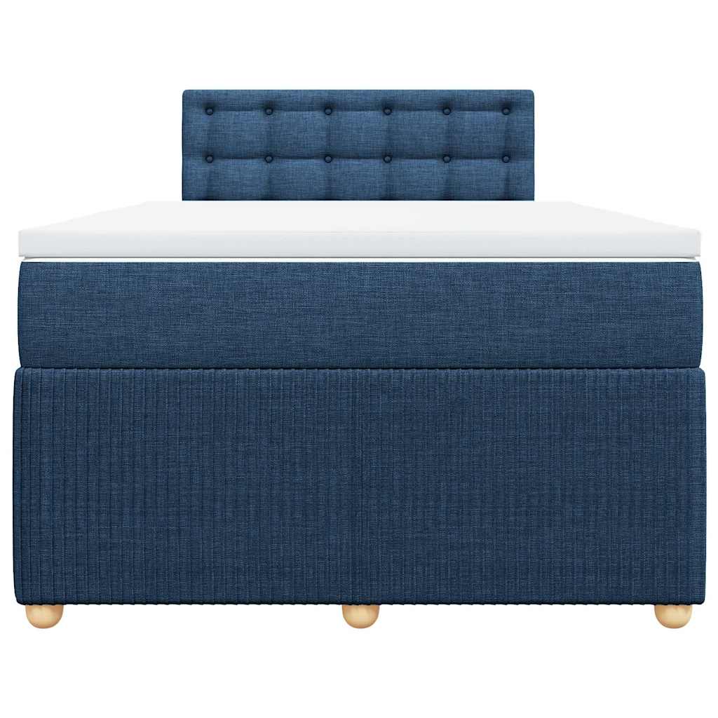 Boxspringbett mit Matratze Blau 120x200 cm Stoff
