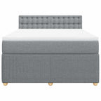 Boxspringbett mit Matratze Hellgrau 140x190 cm Stoff