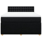 Boxspringbett mit Matratze Schwarz 140x190 cm Stoff
