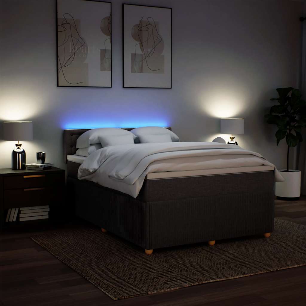 Boxspringbett mit Matratze Dunkelbraun 140x190 cm Stoff