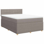 Boxspringbett mit Matratze Taupe 140x200 cm Stoff