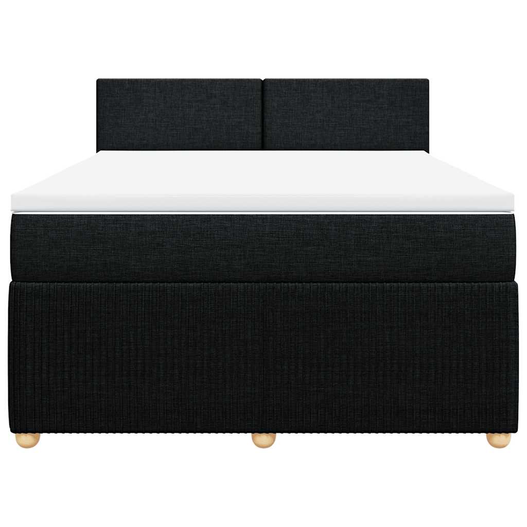 Boxspringbett mit Matratze Schwarz 160x200 cm Stoff
