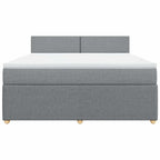 Boxspringbett mit Matratze Hellgrau 180x200 cm Stoff