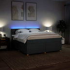 Boxspringbett mit Matratze Dunkelgrau 180x200 cm Stoff