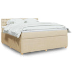 Boxspringbett mit Matratze Creme 180x200 cm Stoff