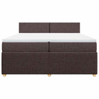 Boxspringbett mit Matratze Dunkelbraun 200x200 cm Stoff