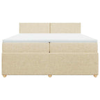 Boxspringbett mit Matratze Creme 200x200 cm Stoff