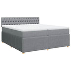 Boxspringbett mit Matratze Hellgrau 200x200 cm Stoff