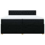 Boxspringbett mit Matratze Schwarz 200x200 cm Stoff