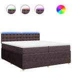 Boxspringbett mit Matratze Dunkelbraun 200x200 cm Stoff