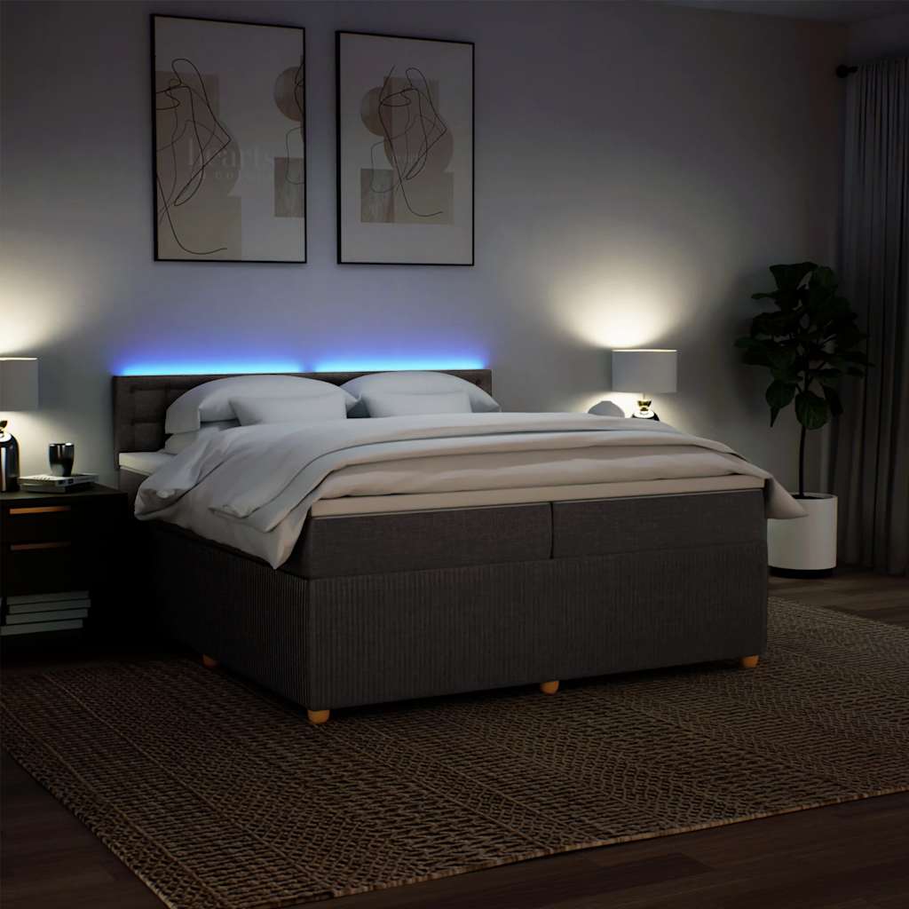 Boxspringbett mit Matratze Taupe 200x200 cm Stoff