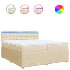 Boxspringbett mit Matratze Creme 200x200 cm Stoff