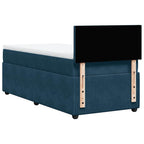Boxspringbett mit Matratze Blau 80x200 cm Samt