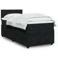 Boxspringbett mit Matratze Schwarz 80x200 cm Samt