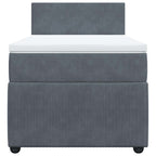 Boxspringbett mit Matratze Dunkelgrau 90x190 cm Samt