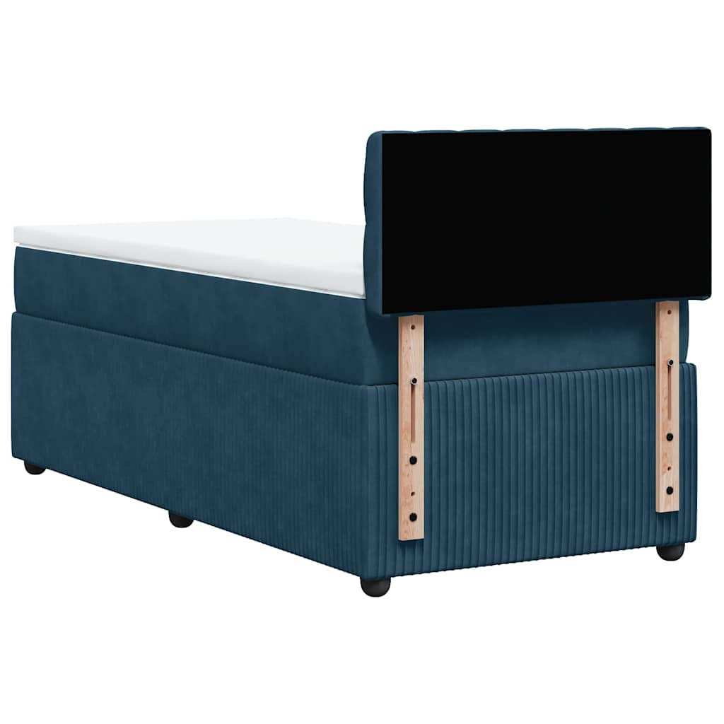 Boxspringbett mit Matratze Blau 90x190 cm Samt