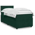 Boxspringbett mit Matratze Dunkelgrün 90x190 cm Samt