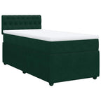 Boxspringbett mit Matratze Dunkelgrün 90x200 cm Samt