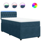 Boxspringbett mit Matratze Blau 90x200 cm Samt