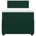 Boxspringbett mit Matratze Dunkelgrün 100x200 cm Samt
