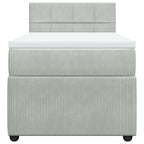 Boxspringbett mit Matratze Hellgrau 100x200 cm Samt