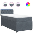 Boxspringbett mit Matratze Dunkelgrau 100x200 cm Samt