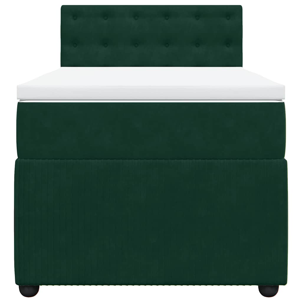 Boxspringbett mit Matratze Dunkelgrün 100x200 cm Samt