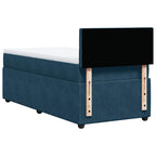 Boxspringbett mit Matratze Blau 100x200 cm Samt