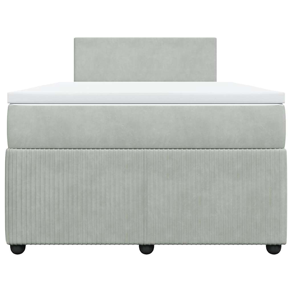 Boxspringbett mit Matratze Hellgrau 120x190 cm Samt