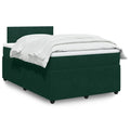 Boxspringbett mit Matratze Dunkelgrün 120x190 cm Samt