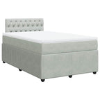Boxspringbett mit Matratze Hellgrau 120x190 cm Samt