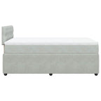 Boxspringbett mit Matratze Hellgrau 120x190 cm Samt