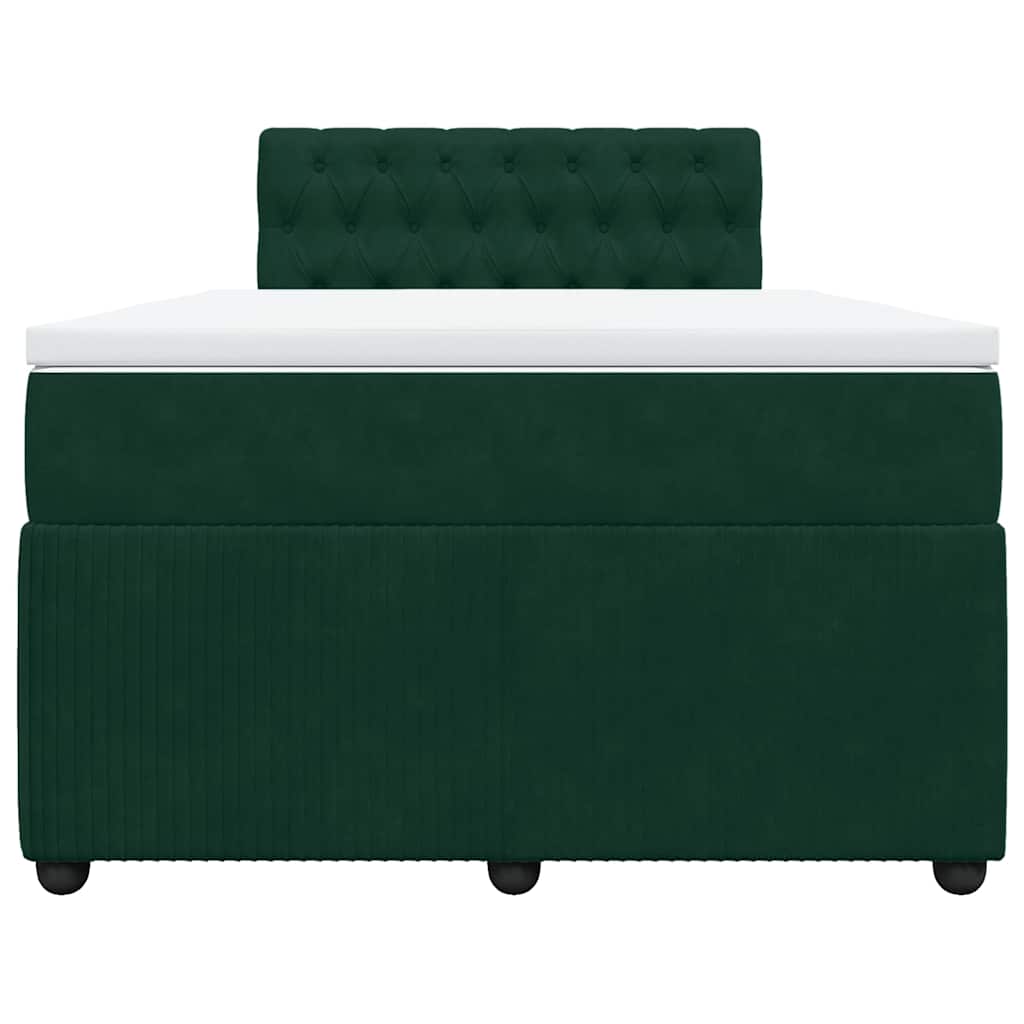 Boxspringbett mit Matratze Dunkelgrün 120x190 cm Samt