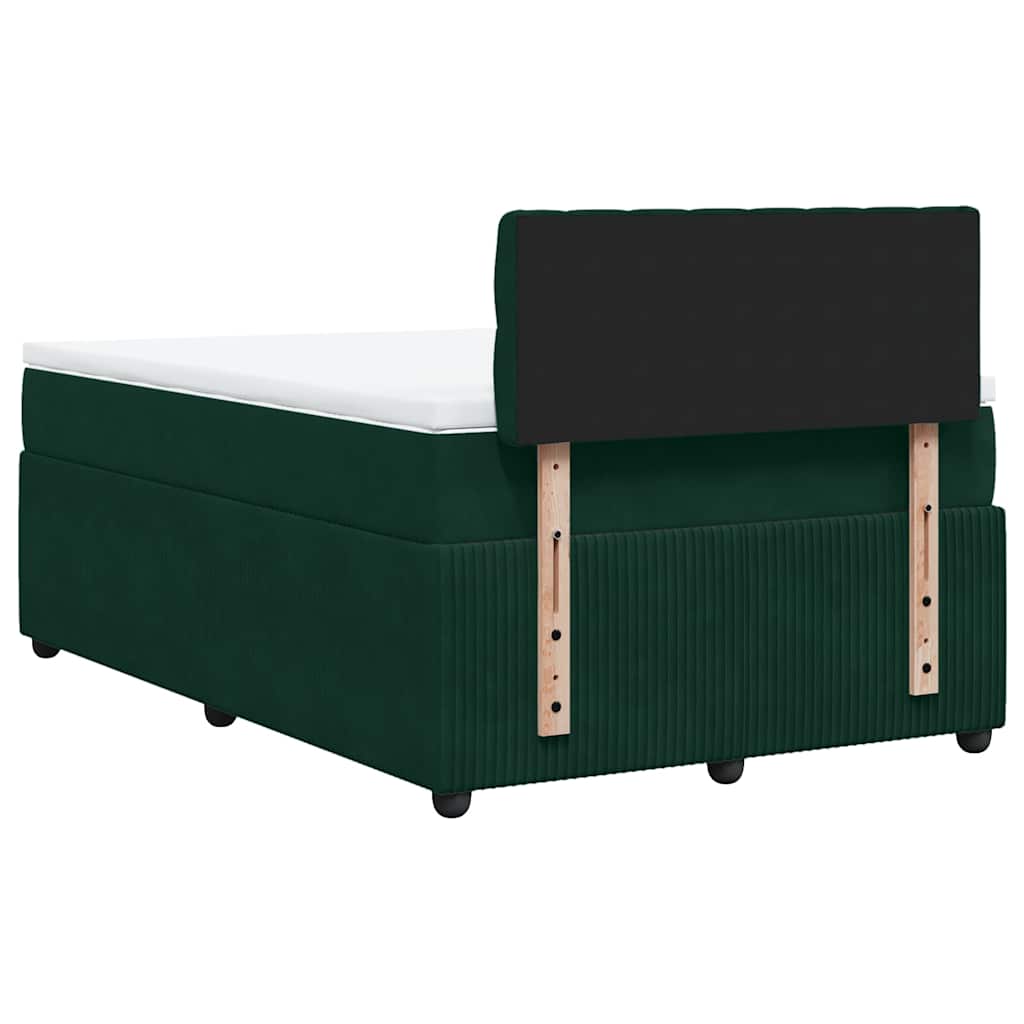 Boxspringbett mit Matratze Dunkelgrün 120x190 cm Samt