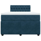 Boxspringbett mit Matratze Blau 120x190 cm Samt