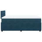 Boxspringbett mit Matratze Blau 120x190 cm Samt