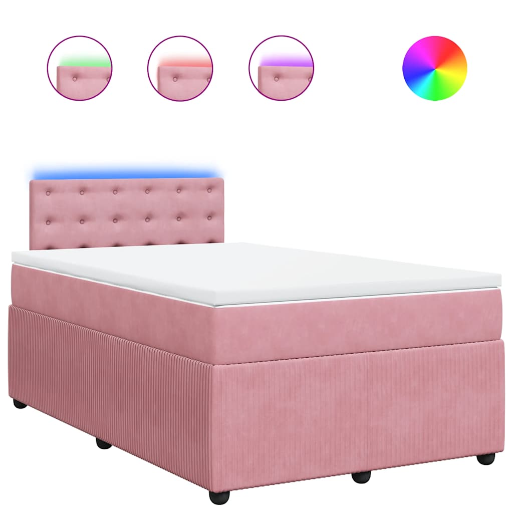 Boxspringbett mit Matratze Rosa 120x190 cm Samt