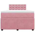 Boxspringbett mit Matratze Rosa 120x190 cm Samt