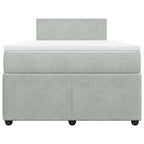 Boxspringbett mit Matratze Hellgrau 120x200 cm Samt
