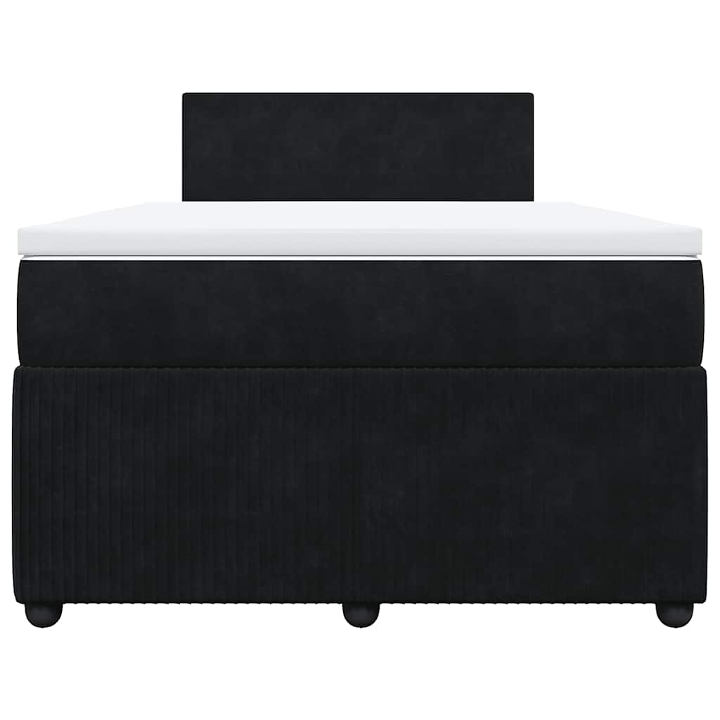 Boxspringbett mit Matratze Schwarz 120x200 cm Samt