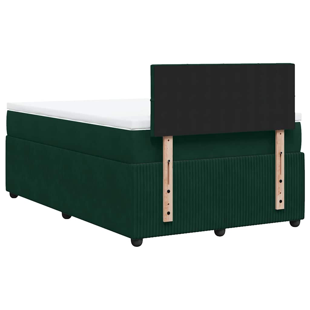 Boxspringbett mit Matratze Dunkelgrün 120x200 cm Samt