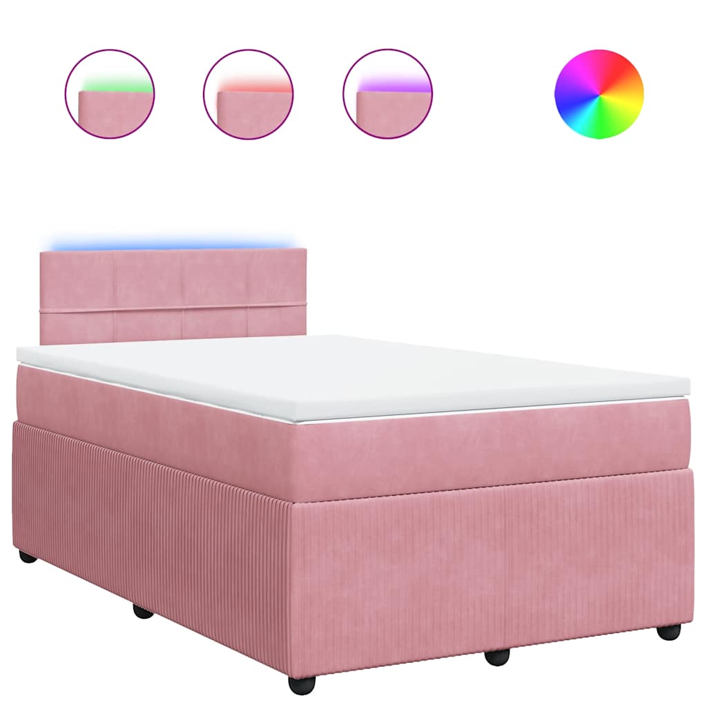 Boxspringbett mit Matratze Rosa 120x200 cm Samt