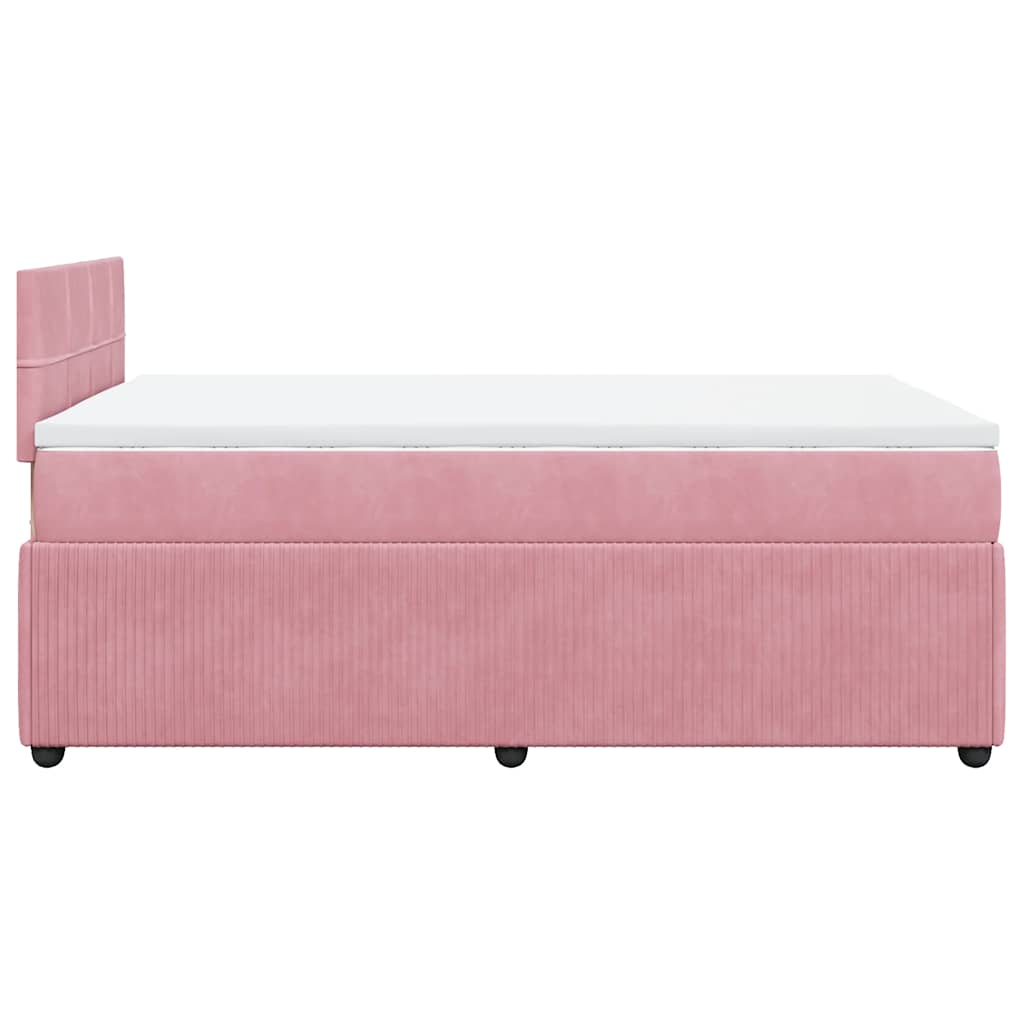 Boxspringbett mit Matratze Rosa 120x200 cm Samt
