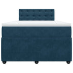 Boxspringbett mit Matratze Blau 120x200 cm Samt