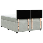 Boxspringbett mit Matratze Hellgrau 140x190 cm Samt