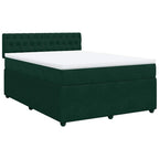 Boxspringbett mit Matratze Dunkelgrün 140x190 cm Samt