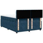 Boxspringbett mit Matratze Blau 140x190 cm Samt