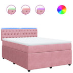 Boxspringbett mit Matratze Rosa 140x190 cm Samt